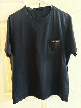 Prada Men's Blue Pocket Tee